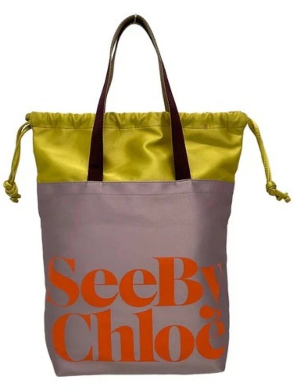 SEE BY CHLOE Essential Tote Bag Light Purple Orange Multi Polyester Tote Bag